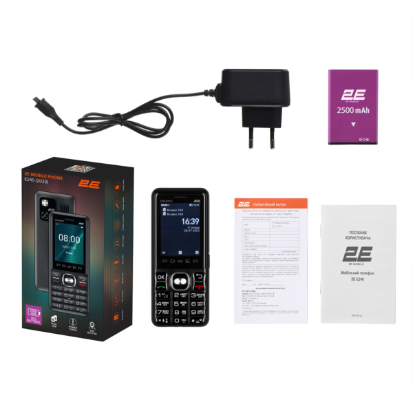 Mobile phone 2E E240 2023 2.4″ 2SIM, 2500mAh, Black