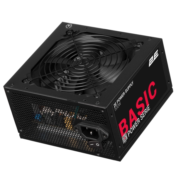 Блок питания 2E Basic Power  (500W), 80%, 120мм, 1xMB 24pin(20+4), 1xCPU 8pin(4+4), 3xMolex, 4xSATA, 2xPCIe 8pin(6+2)