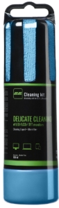 Cleaning kit 2E for office equipment (liquid 150ml, whipe 20cm), blue