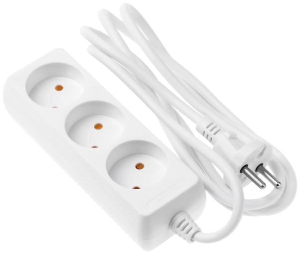 2E Power Strip 3хType C, 2х1mm2, 10A, 1.8m, white