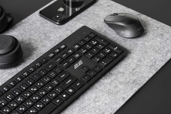 2E Комплект клавиатура и мышь MK420 WL, EN/UK/RU, чёрный