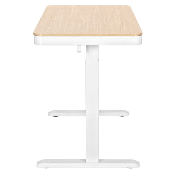 2E Computer table CE218D-MOTORIZED, height adjustment, electric motor 220V, (USB-A/USB-C), 72/120х118x60cm, beige