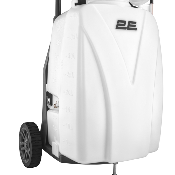 Обприскувач акумуляторний 2E AquaSpray 40LRC 40л 12В 1х12А·год 7бар 6л·хв вольтметр колеса котушка шланг 30м 16кг