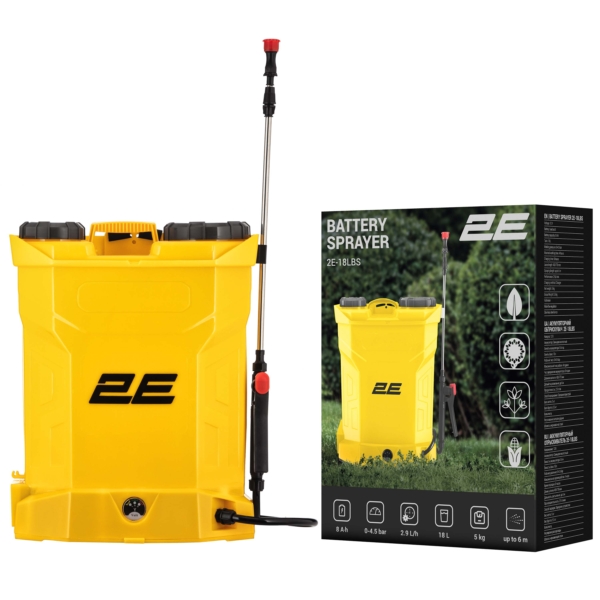 2E Battery sprayer AquaSpray 18LR 18l 12V 1x8Ah 4.5bar 2.9l/min voltmeter 5kg