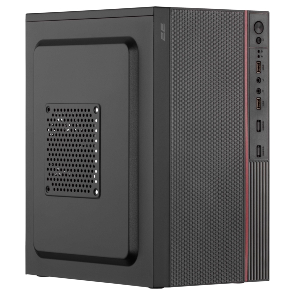 Корпус 2E TeamX TMX03 з БЖ 2E ATX400W, 2xUSB2.0, 1×80мм, VGA 220мм, mATX, чорний