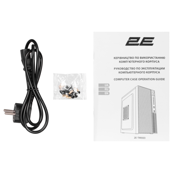 Корпус 2E TeamX TMX03 з БЖ 2E ATX400W, 2xUSB2.0, 1×80мм, VGA 220мм, mATX, чорний