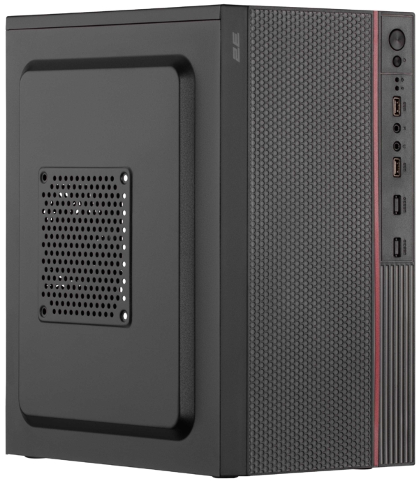Корпус 2E TeamX TMX03 з БЖ 2E ATX400W, 2xUSB2.0, 1×80мм, VGA 220мм, mATX, чорний