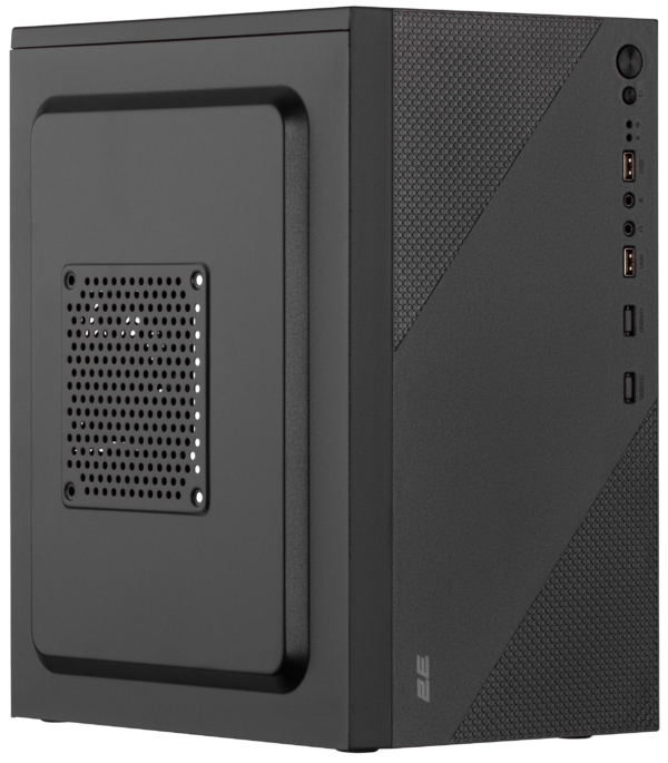Корпус 2E TeamX TMX04 з БЖ 2E ATX400W, 2xUSB2.0, 1×80мм, VGA 220мм, mATX, чорний