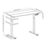 2E Computer table CE120B-MECHANIC, height adjustment, mechanical, 72/120х120x60cm, black