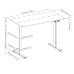 2E Computer table CE120B-MOTORIZED, height adjustment, electric motor 220V, 73/118х120x60cm, black