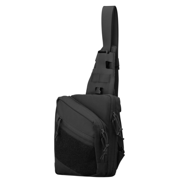 2E Tactical sling-bag, quick opening, 4 compart, Black