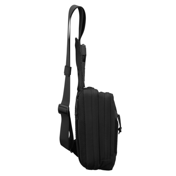 2E Tactical sling-bag, quick opening, 4 compart, Black