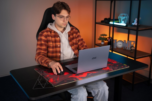 2E Computer table CE120B-MOTORIZED, height adjustment, electric motor 220V, 73/118х120x60cm, black