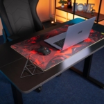 2E Computer table CE120B-MOTORIZED, height adjustment, electric motor 220V, 73/118х120x60cm, black