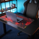 2E Computer table CE120B-MOTORIZED, height adjustment, electric motor 220V, 73/118х120x60cm, black