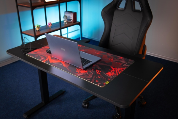 2E Computer table CE120B-MOTORIZED, height adjustment, electric motor 220V, 73/118х120x60cm, black