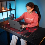 2E Computer table CE120B-MECHANIC, height adjustment, mechanical, 72/120х120x60cm, black