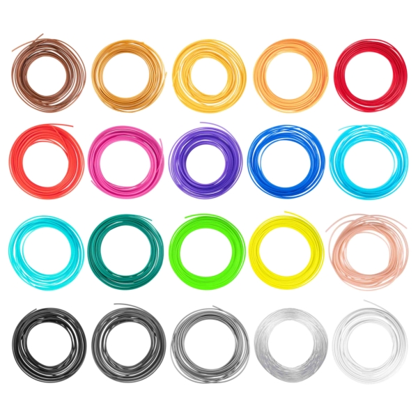 Filament 2E for PLA 3D pen,1.75mm, 20pcs, mix 5м