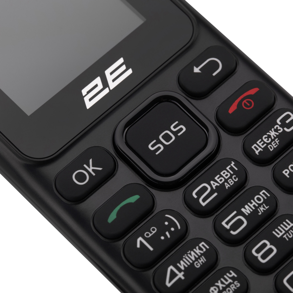 Мобільний телефон 2E S180 2024 1.77″ 2SIM, 600мА•год, чорний