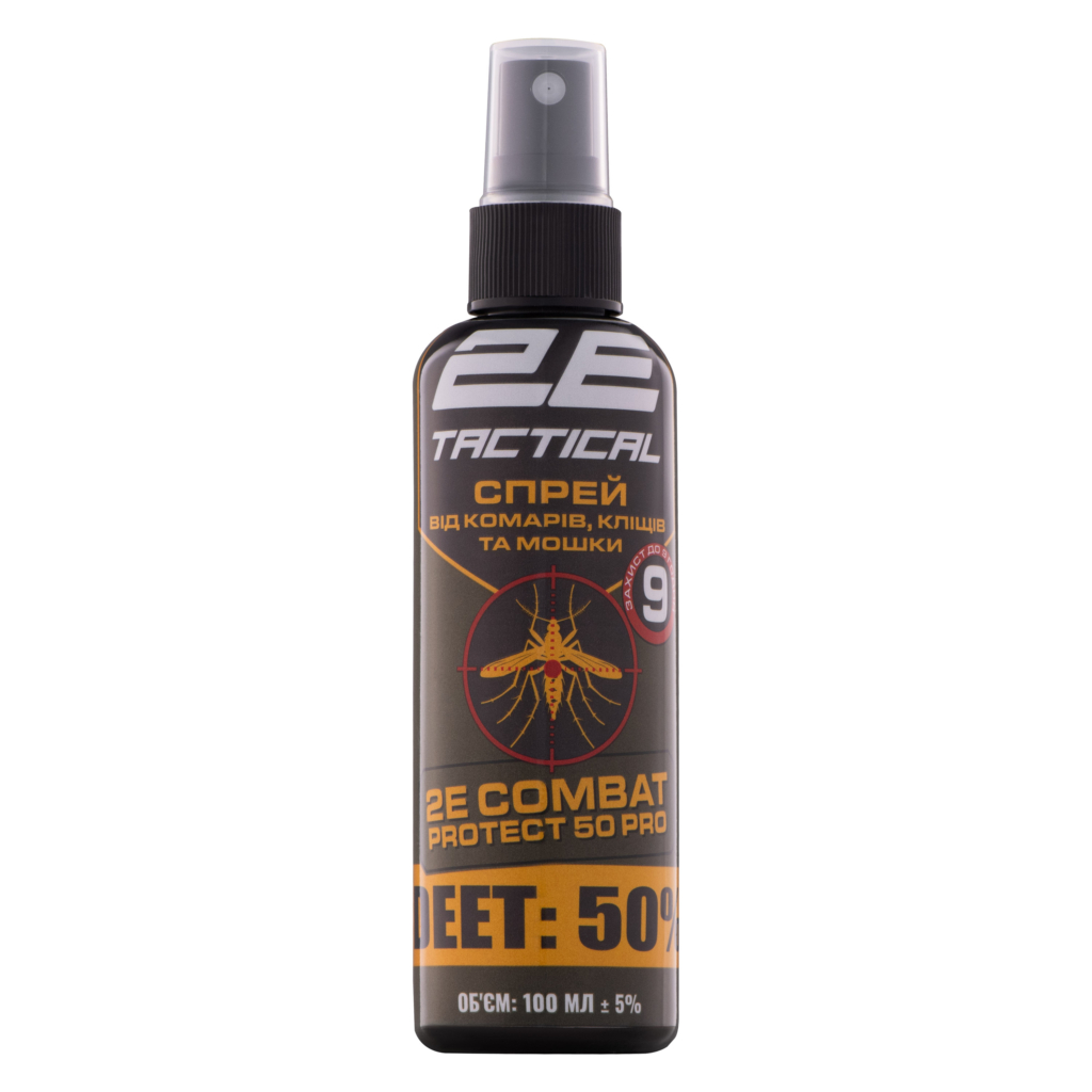 2E Tactical Спрей від комарів, кліщів та мошки Combat Protect 50 Pro, 100 мл
