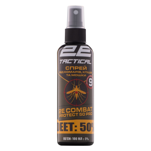 2E Tactical Спрей от комаров, клещей и мошки Combat Protect 50 Pro, 100 мл
