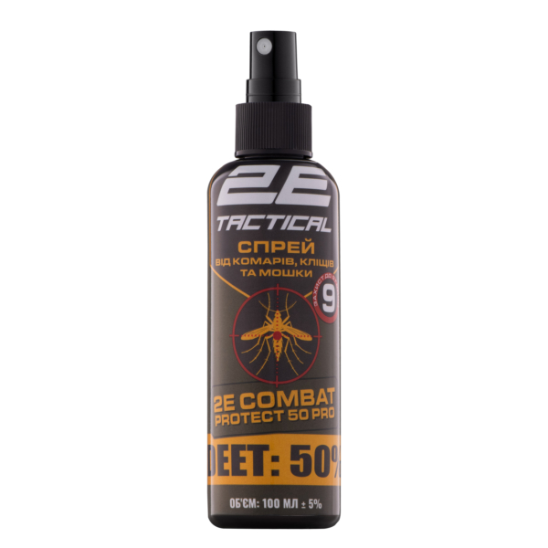 2E Tactical Спрей от комаров, клещей и мошки Combat Protect 50 Pro, 100 мл