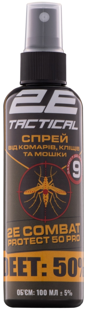 2E Tactical Спрей від комарів, кліщів та мошки Combat Protect 50 Pro, 100 мл