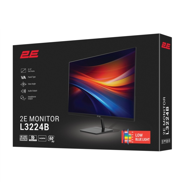 Monitor 2E 31.5″ L3224B 2xHDMI, DP, VA, 3840×2160, MM