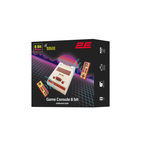 Игровая консоль 2Е 8bit HDMI (2 беспроводных геймпада, 3000 игр)