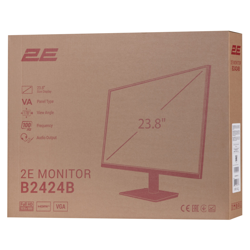 Монітор 2E 23.8″ B2424B D-Sub, HDMI, VA, 100Hz, FreeSync