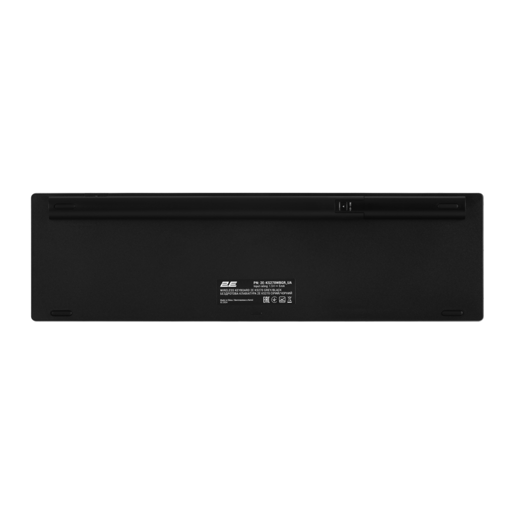 Клавіатура ножнична 2E KS270 109key, WL/BT, EN/UK, сіро-чорний
