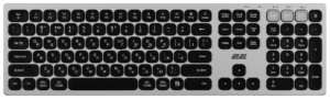 Клавіатура ножнична 2E KS270 109key, WL/BT, EN/UK, сіро-чорний