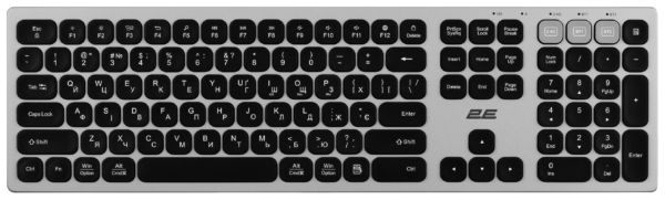 2E Keyboard membrane KS270 109key, WL/BT, EN/UK, grey-black