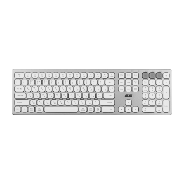 2E Keyboard membrane KS270 109key, WL/BT, EN/UK, silver-white