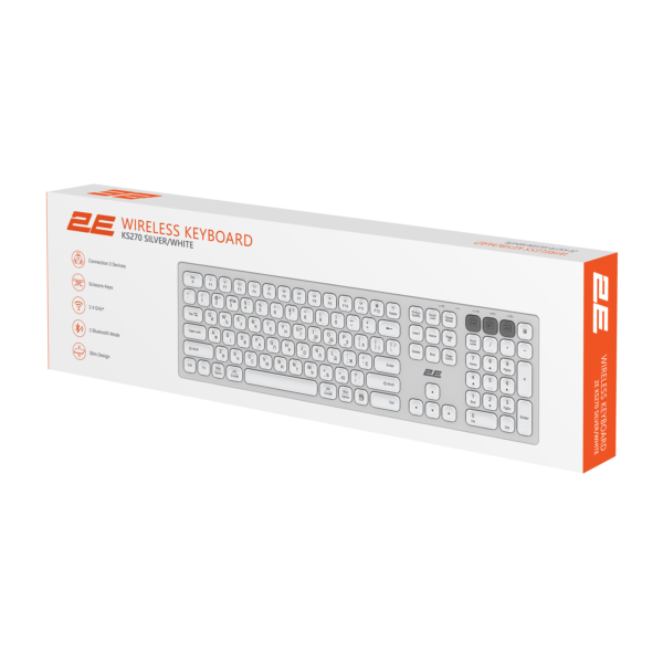 2E Keyboard membrane KS270 109key, WL/BT, EN/UK, silver-white