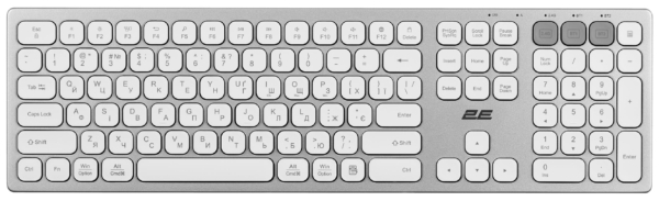 2E Keyboard membrane KS270 109key, WL/BT, EN/UK, silver-white