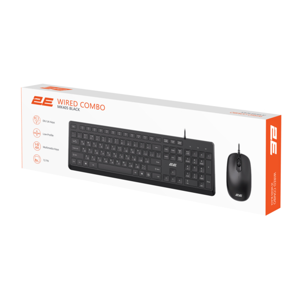 2E Combo keyboard and mouse MK405 USB-A, EN/UK, black