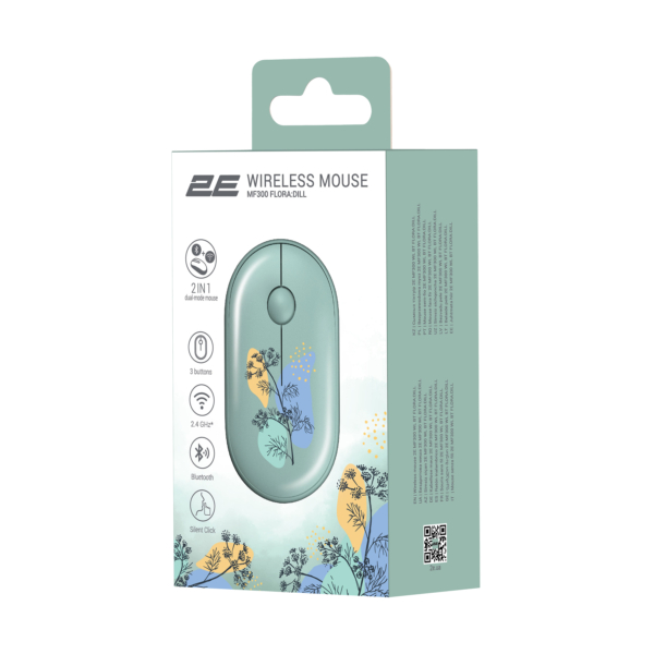 Мышь 2E MF300 FLORA:DILL Silent WL BT, зелёный