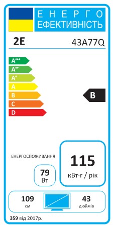 Телевізор 43″ 2E QLED 4K 60Hz Smart Google TV Black