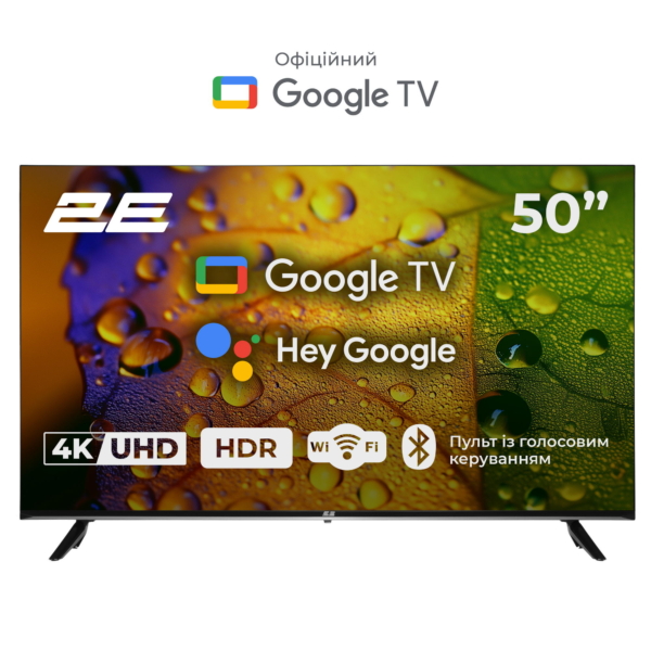 Телевізор 50″ 2E LED 4K 60Hz Smart Google TV Black