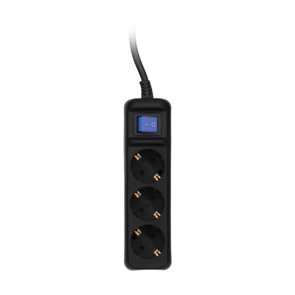 2E Power strip 3хType F, 3х1mm2, 10A, 10m, black