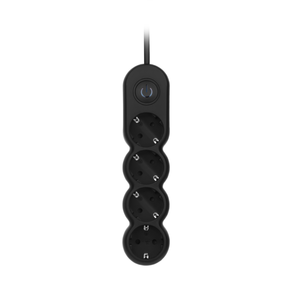2E Power strip Plus 4хType F, 3х1mm2, 10A, 3m, black