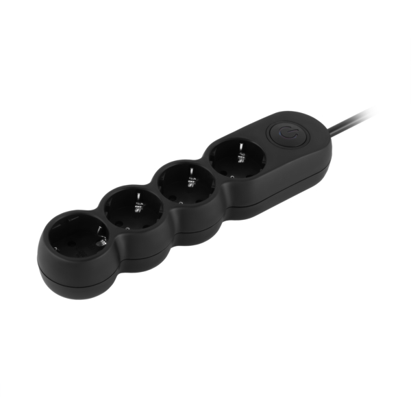 2E Power strip Plus 4хType F, 3х1mm2, 10A, 3m, black