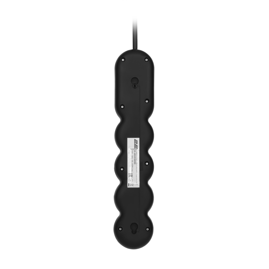 2E Power strip Plus 5хType F, 3х1mm2, 10A, 3m, black