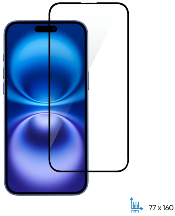 Защитное стекло 2E для Apple iPhone 16 Plus(6.7), 2.5D FCFG, (1 Pack), черная рамка