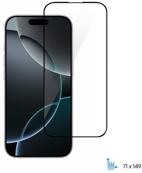 Защитное стекло 2E для Apple iPhone 16 Pro(6.3), 2.5D FCFG, (1 Pack), черная рамка