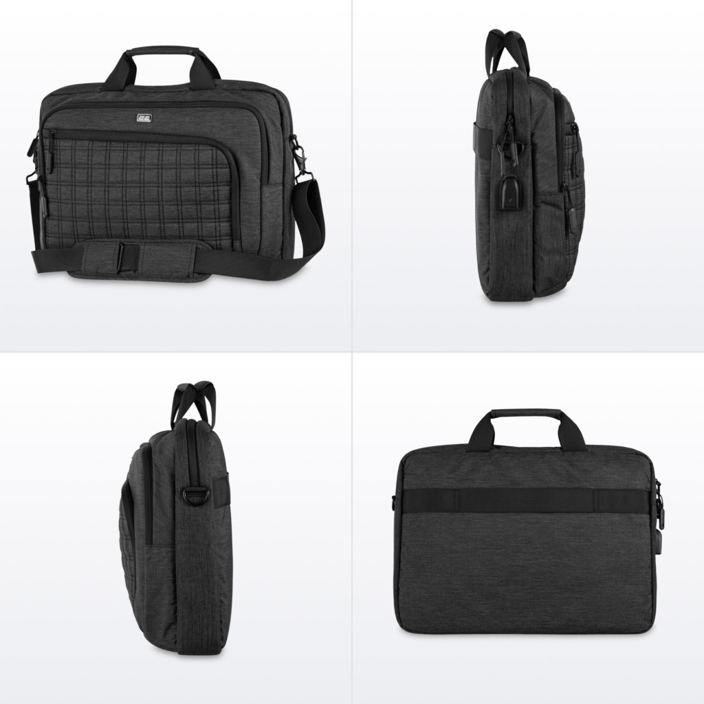 2E Laptop Bag 16″, CrossSquares, Black