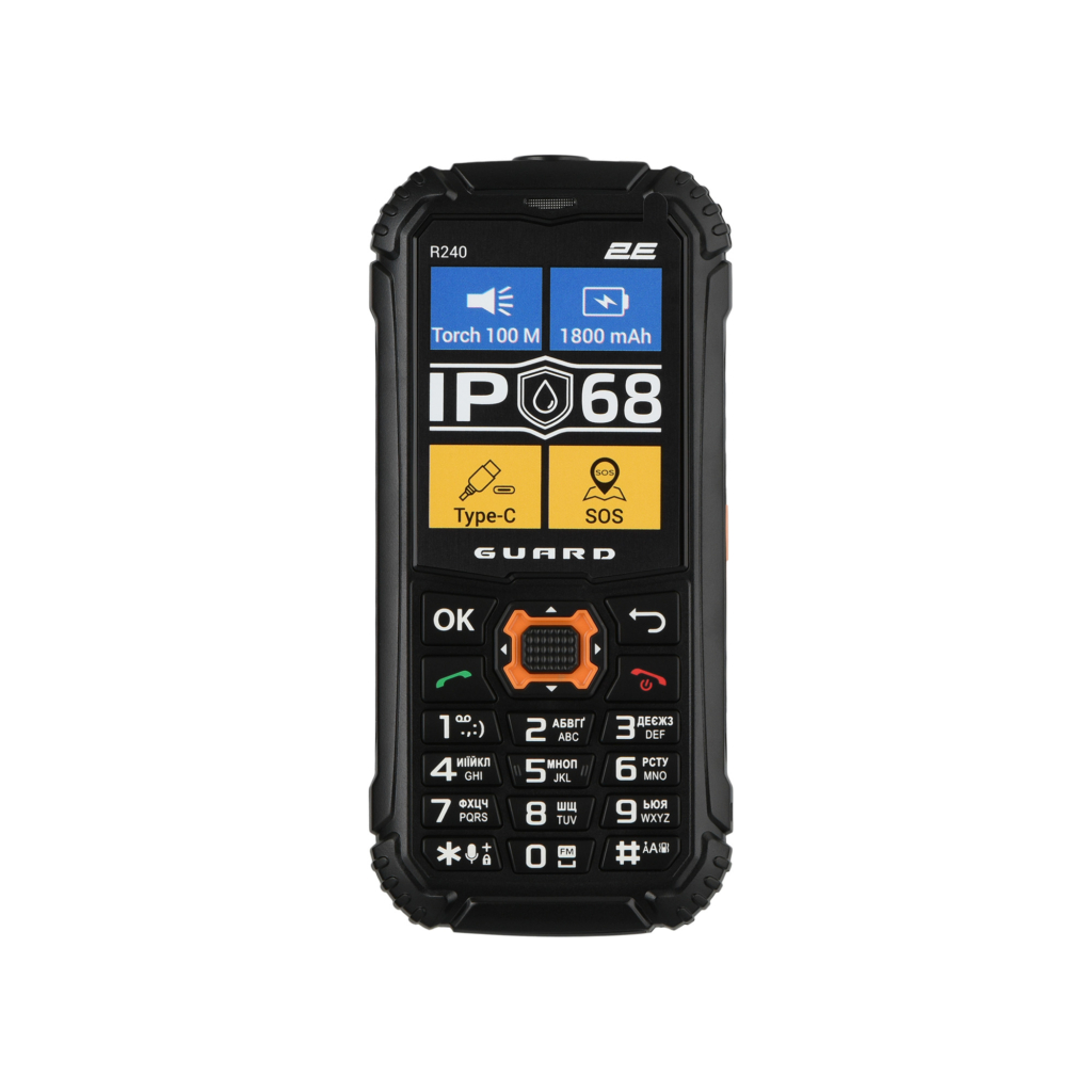 2E Mobile phone R240 2024 2.4″ 2SIM, 1800mAh, Black