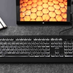 Клавиатура мембранная 2E KS120 104key, USB-A, EN/UK, White LED, чёрный