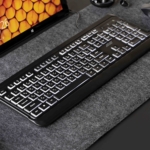 Клавиатура мембранная 2E KS120 104key, USB-A, EN/UK, White LED, чёрный
